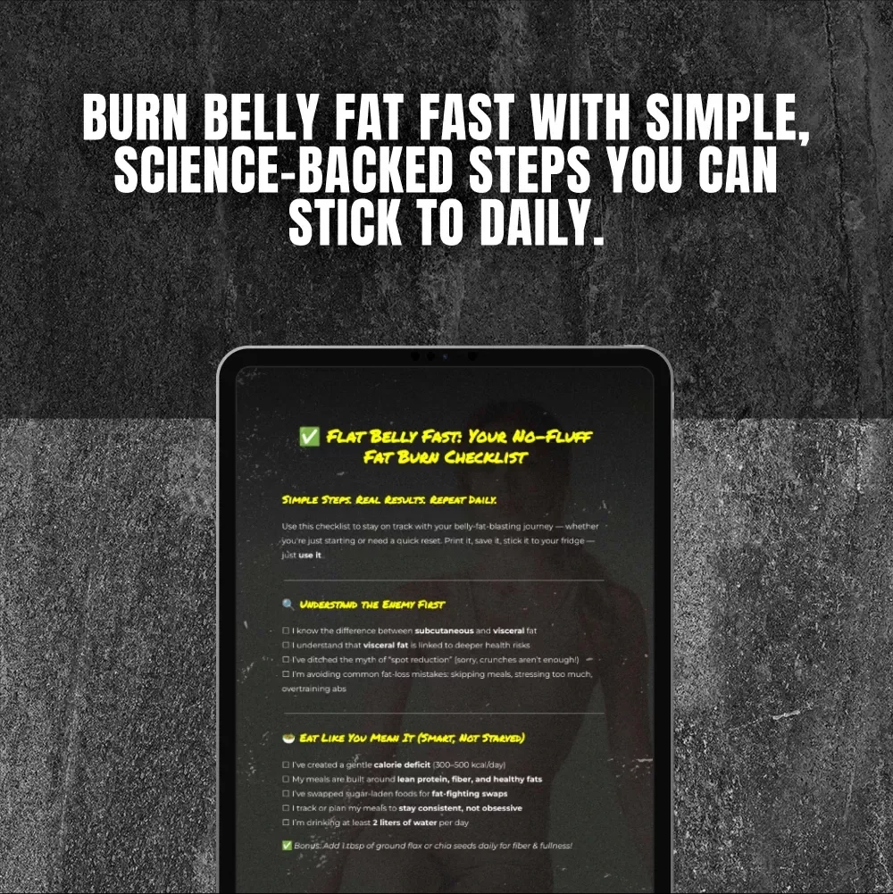 Flat Belly Fast: Your No-Fluff Fat Burn Checklist | Burn Belly Fat Fast | Printable Weight Loss Checklist | Fat-Burning Guide | Fitness eBook