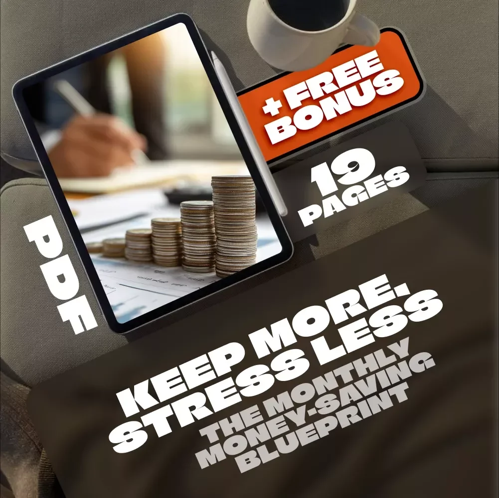 Keep More, Stress Less: The Monthly Money-Saving Blueprint | Save More Money Each Month | Budget eBook | Digital Download PDF Guide