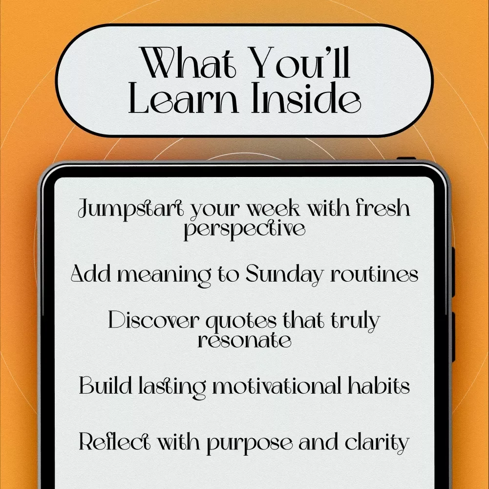 Sunday Spark: Quotes to Fuel Your Week with Purpose and Positivity | Sunday Motivation Quotes eBook for Inspiration, Faith, and Productivity