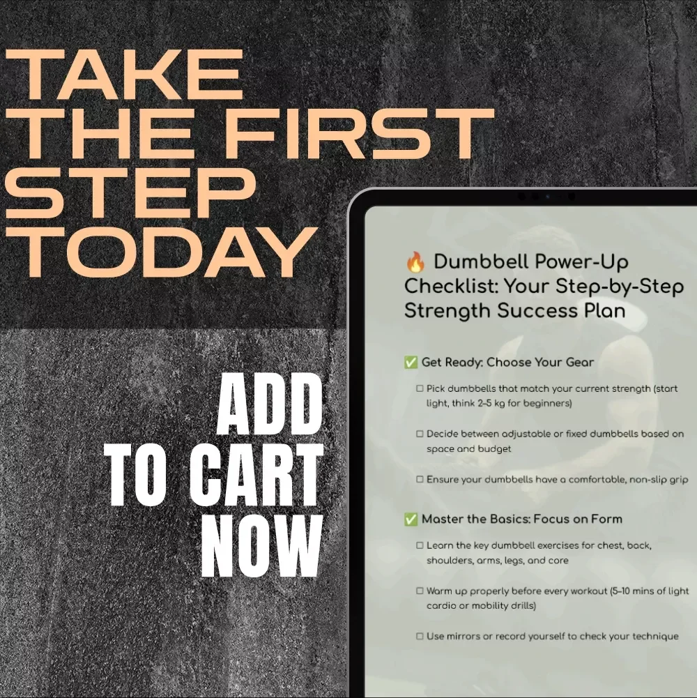 Dumbbell Power-Up Checklist: Your Step-by-Step Strength Success Plan | Printable Dumbbell Workout Routine Guide for Beginners