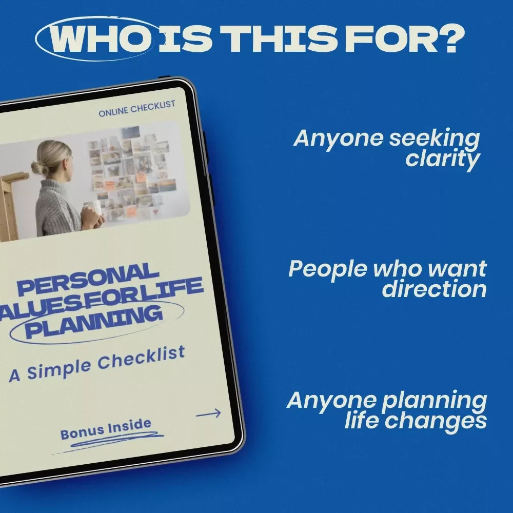 Personal Values for Life Planning — A Simple Checklist | Personal Values for Life Planning Digital Download, Self-Discovery Life Planning Checklist, Etsy Printable