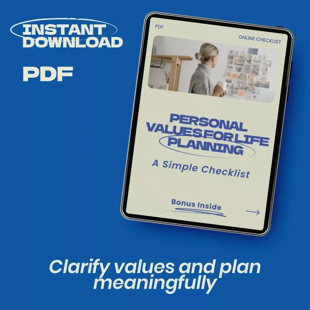 Personal Values for Life Planning — A Simple Checklist | Personal Values for Life Planning Digital Download, Self-Discovery Life Planning Checklist, Etsy Printable