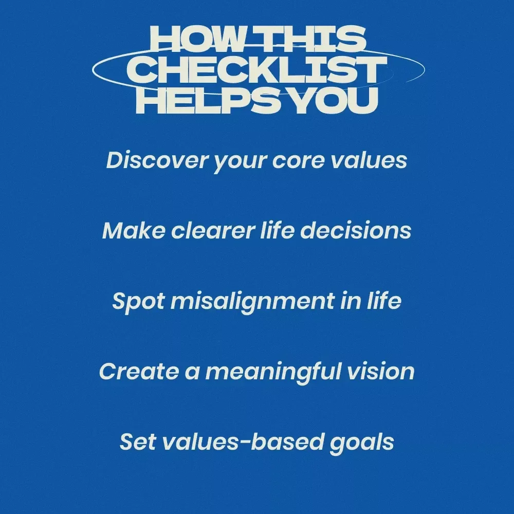 Personal Values for Life Planning — A Simple Checklist | Personal Values for Life Planning Digital Download, Self-Discovery Life Planning Checklist, Etsy Printable
