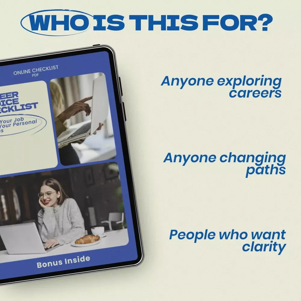 Align Your Job With Your Personal Values Checklist, personal values when choosing a career, Career Alignment Digital Download, Printable Career Decision Tool, Values-Based Career Guide