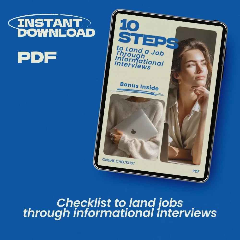 10 Steps to Land a Job Through Informational Interviews Checklist – Career Networking Guide, How to Find a Job Through Informational Interviews, Job Search Strategy Digital Download