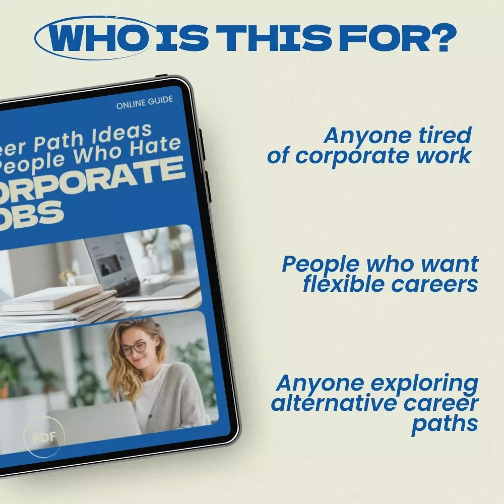 Career Path Ideas for People Who Hate Corporate Jobs Checklist – Practical Career Path Ideas for People Who Hate Corporate Jobs | Digital Download Career Change Guide for Freedom, Flexible Work & Independent Careers