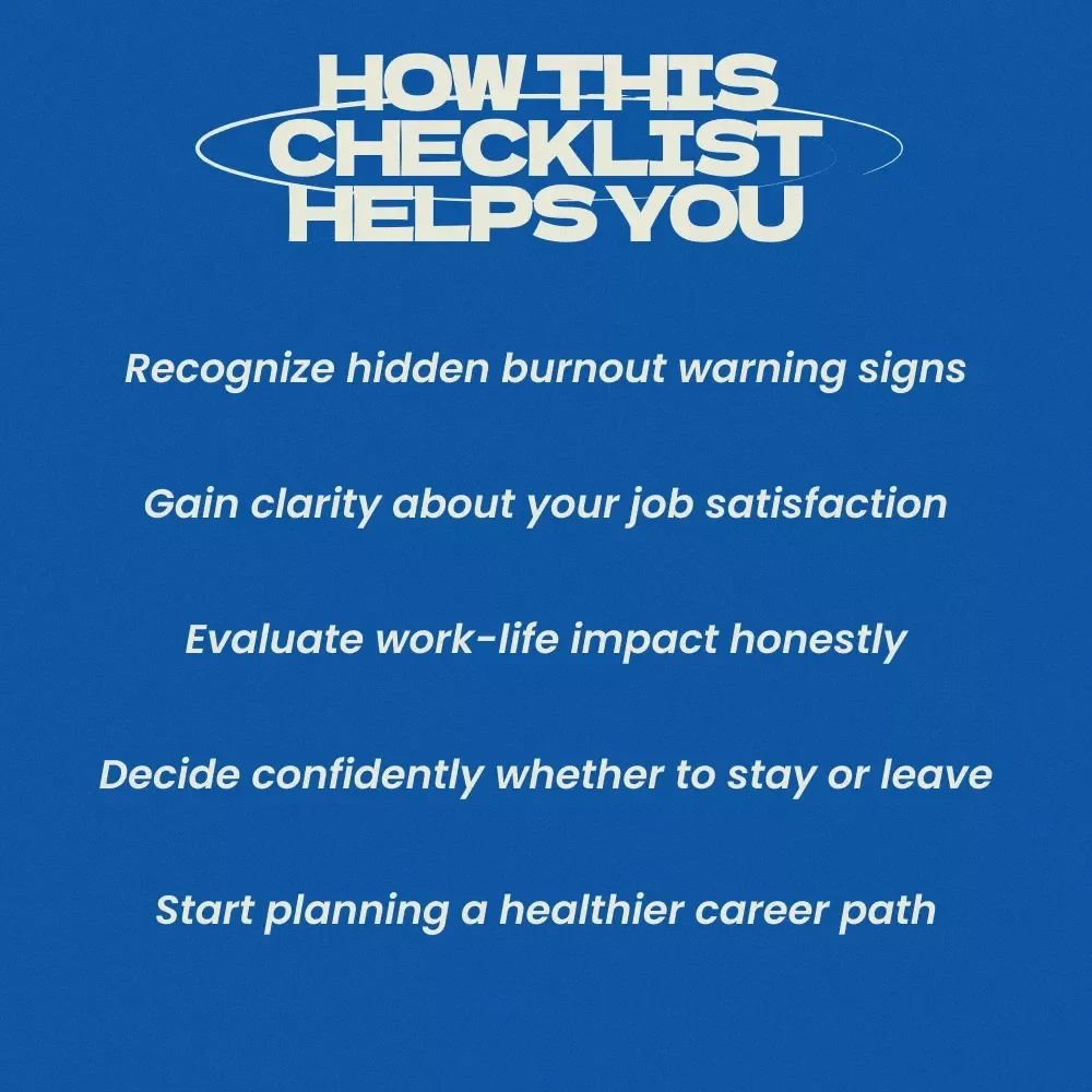 Is It Time to Quit? Your Job Exit Checklist | Signs It's Time to Leave Your Job Career Decision Guide, Burnout Self-Assessment, Career Change Planning Checklist