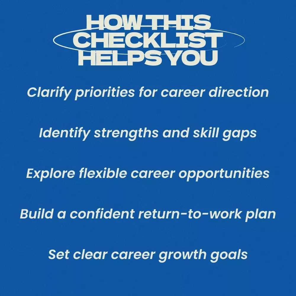 Career Direction After Maternity Leave Checklist – Printable Guide for Finding Career Direction After Maternity Leave, Career Planning Tool for Moms Returning to Work, Work-Life Balance & Career Reset