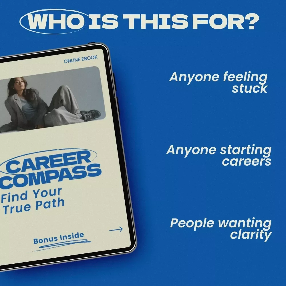 Career Compass: Find Your True Path — Practical Guide on how to figure out what you really want in a career | Self-Discovery Career Planning eBook | Digital Download Workbook for Career Clarity