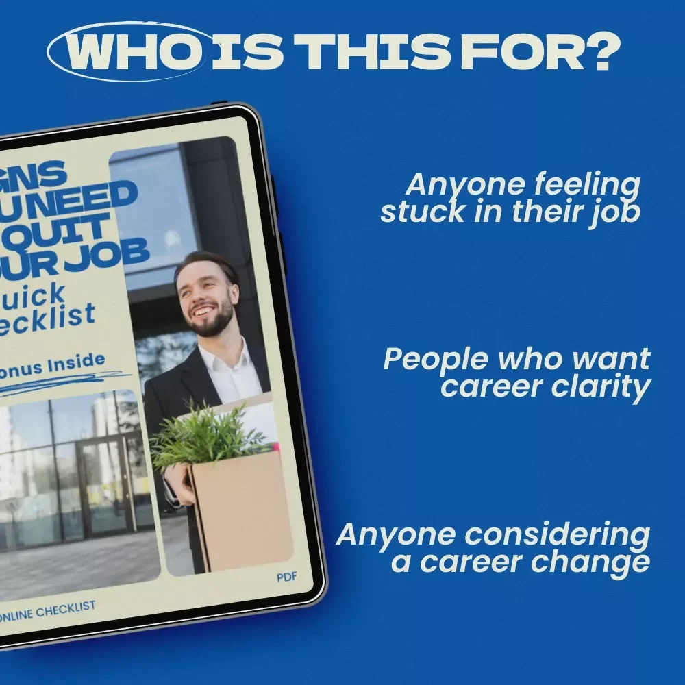 Signs You Need to Quit Your Job: A Quick Checklist | Career Clarity Guide | Signs You Need to Quit Your Job Digital Download Checklist for Burnout, Career Change & Work-Life Balance