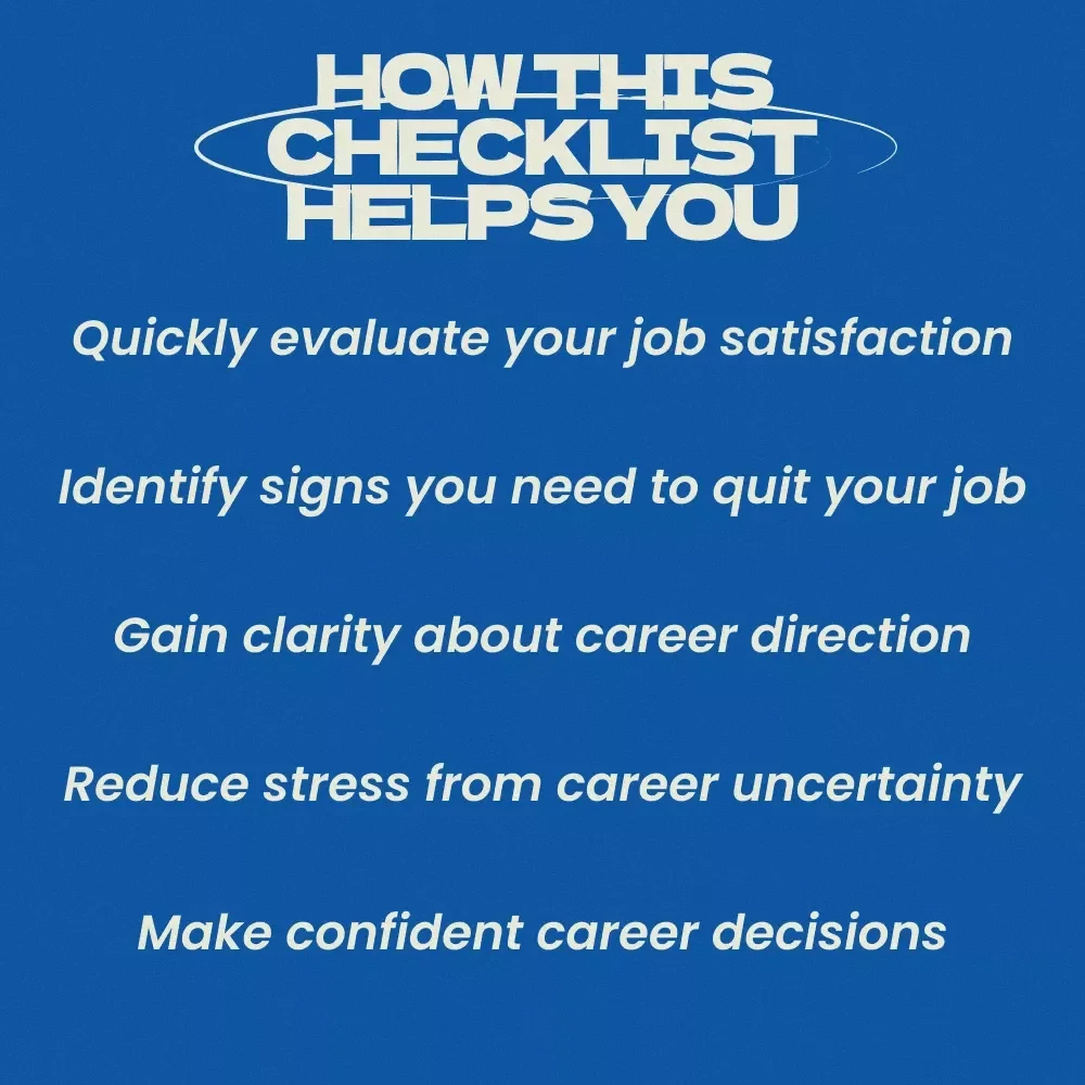 Signs You Need to Quit Your Job: A Quick Checklist | Career Clarity Guide | Signs You Need to Quit Your Job Digital Download Checklist for Burnout, Career Change & Work-Life Balance