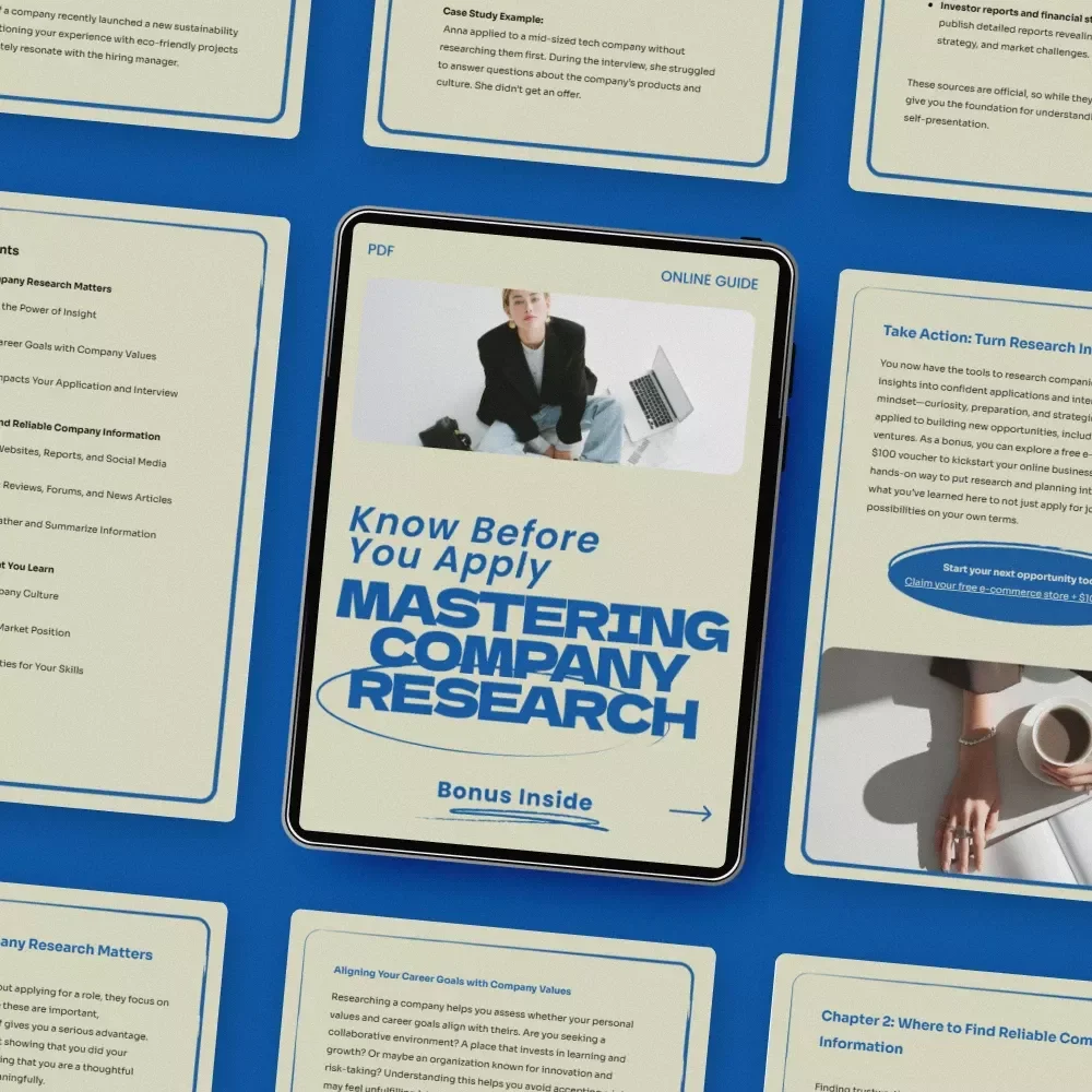 Know Before You Apply: Mastering Company Research – Career Guide on how to research a company before applying | Job Application Preparation Workbook | Resume & Interview Research Strategy