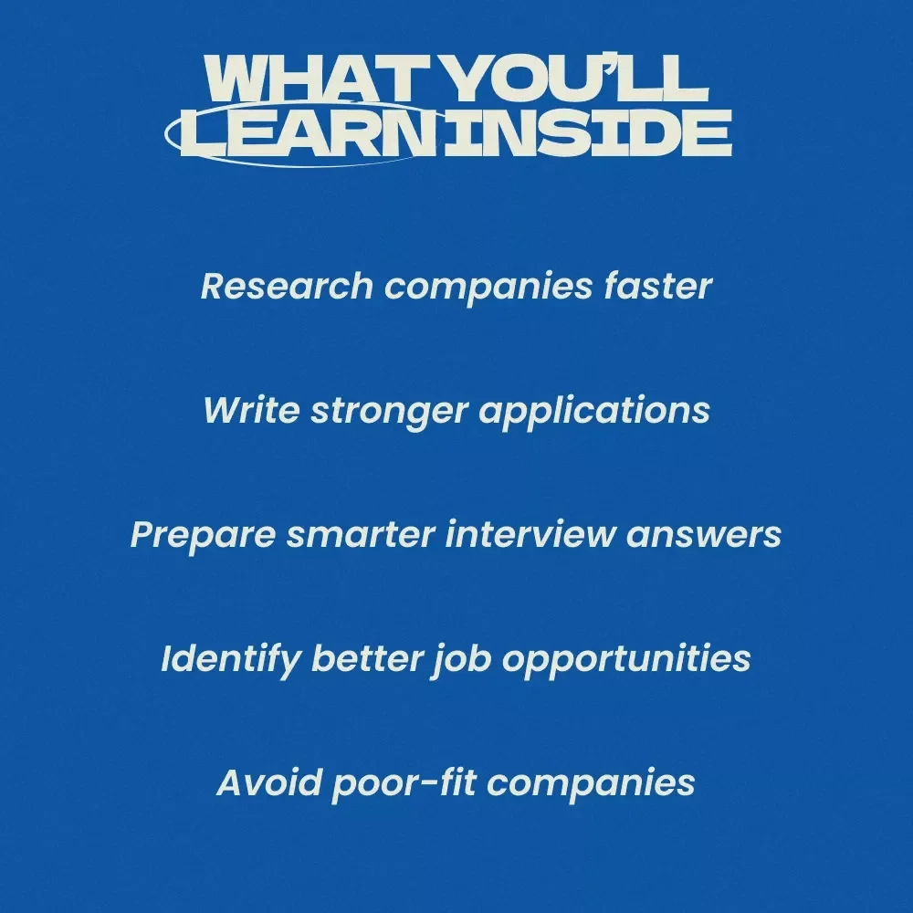Know Before You Apply: Mastering Company Research – Career Guide on how to research a company before applying | Job Application Preparation Workbook | Resume & Interview Research Strategy