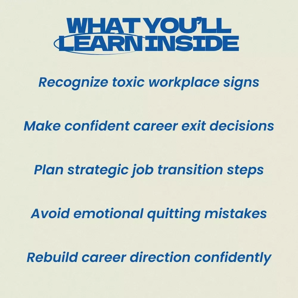 A Smart Guide to Knowing When It’s Time to Leave Your Job — Practical Career Decision eBook on how to know when to leave a job, Exit Strategy Guide, Workplace Red Flags, Career Reset Workbook