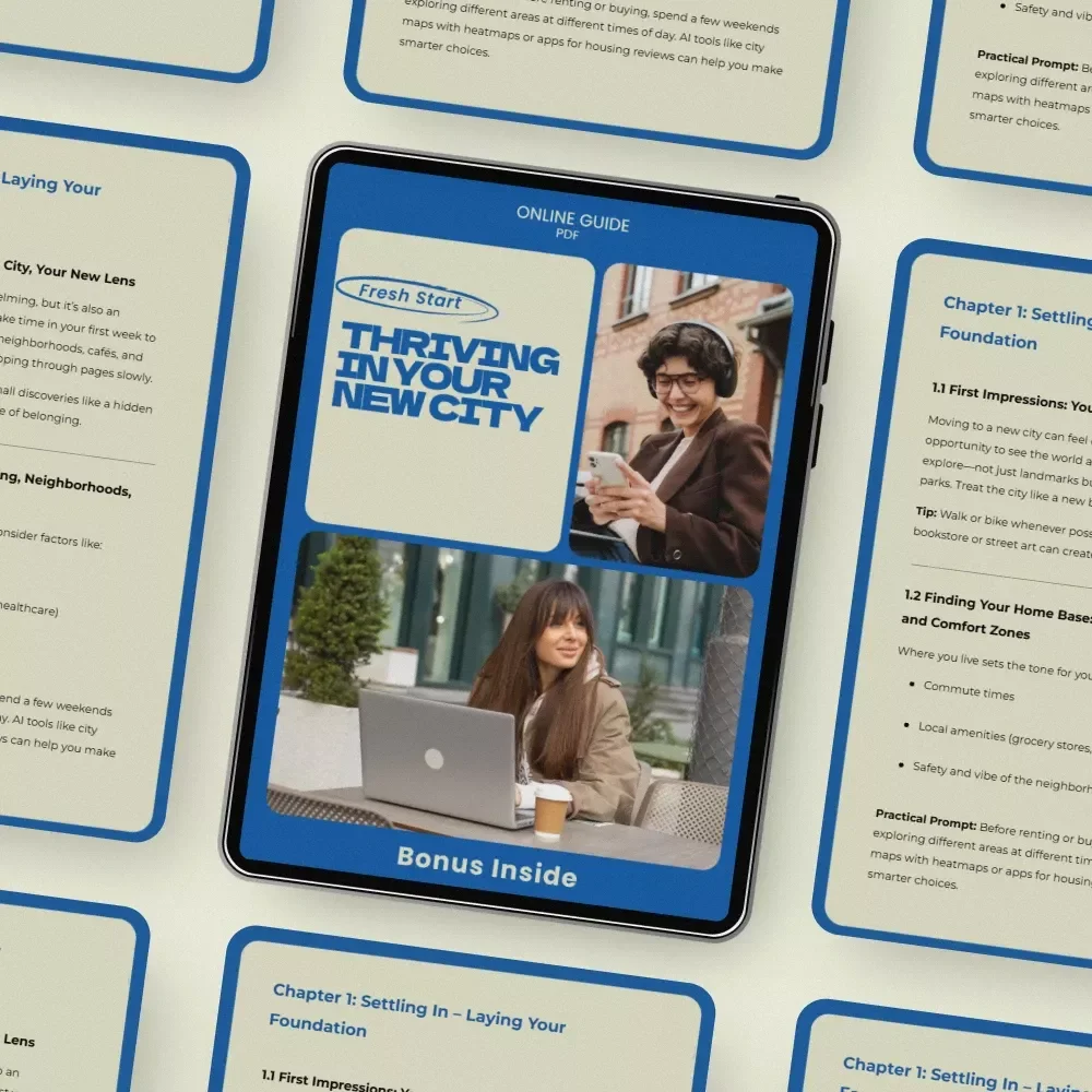 Fresh Start: Thriving in Your New City – Life Reset After Moving to a New City Guide, Relocation Self-Help eBook, New Beginnings Checklist, Personal Growth & Social Rebuild Workbook