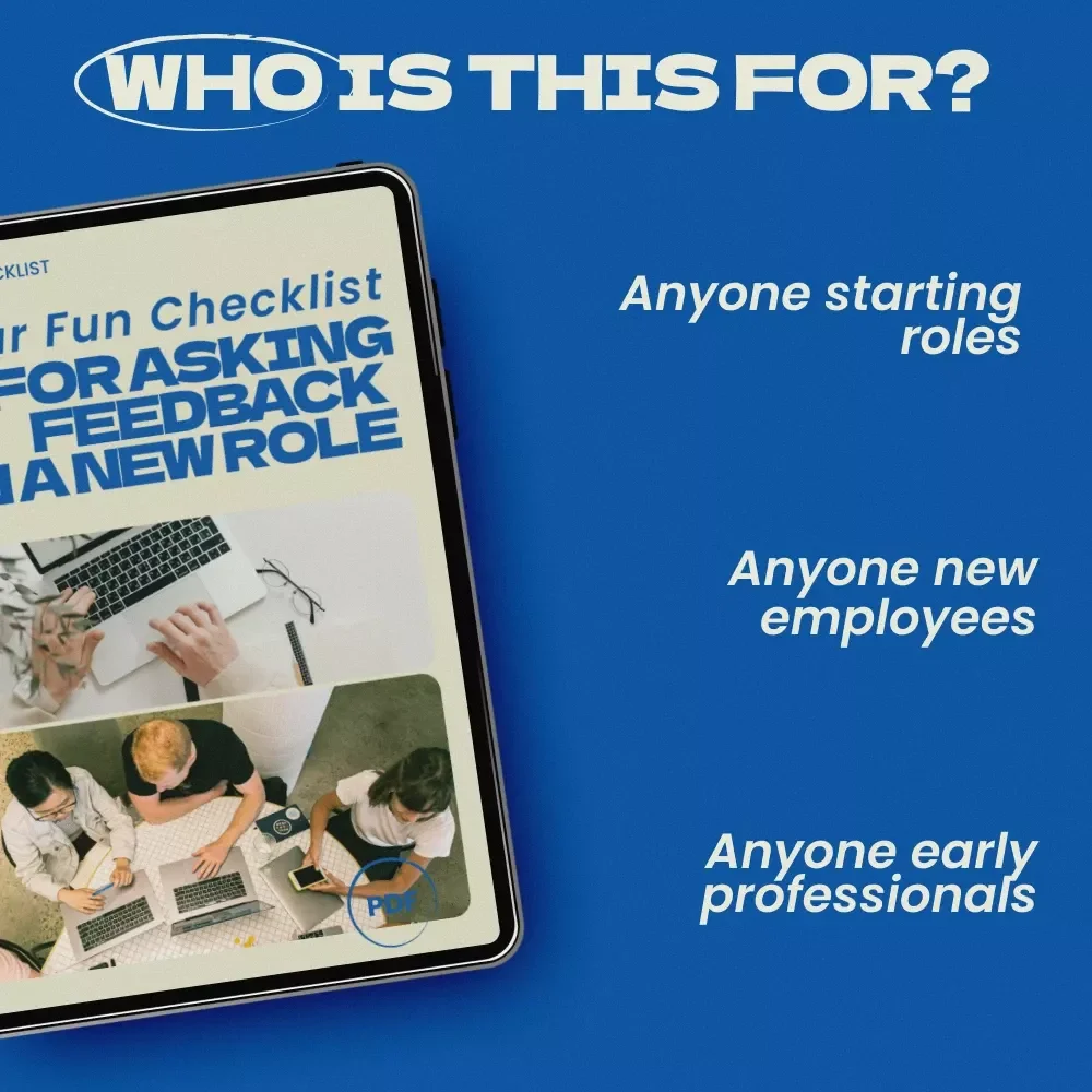 Your Fun Checklist for Asking Feedback in a New Role – Practical Guide on how to ask for feedback in a new role | Career Growth Digital Download