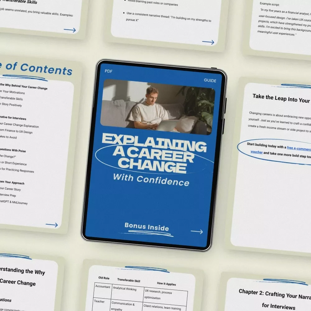 Explaining a Career Change With Confidence – Complete Guide on how to explain a career change in an interview, Career Transition Workbook & Interview Prep Toolkit