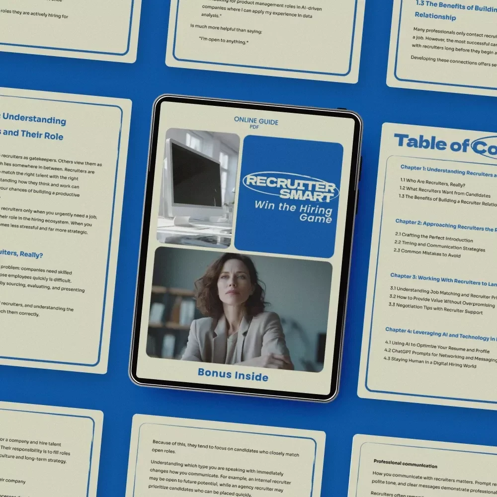 Recruiter Smart: Win the Hiring Game – A Practical Guide on how to work with recruiters the right way for Job Seekers, Career Growth, and Landing Better Opportunities
