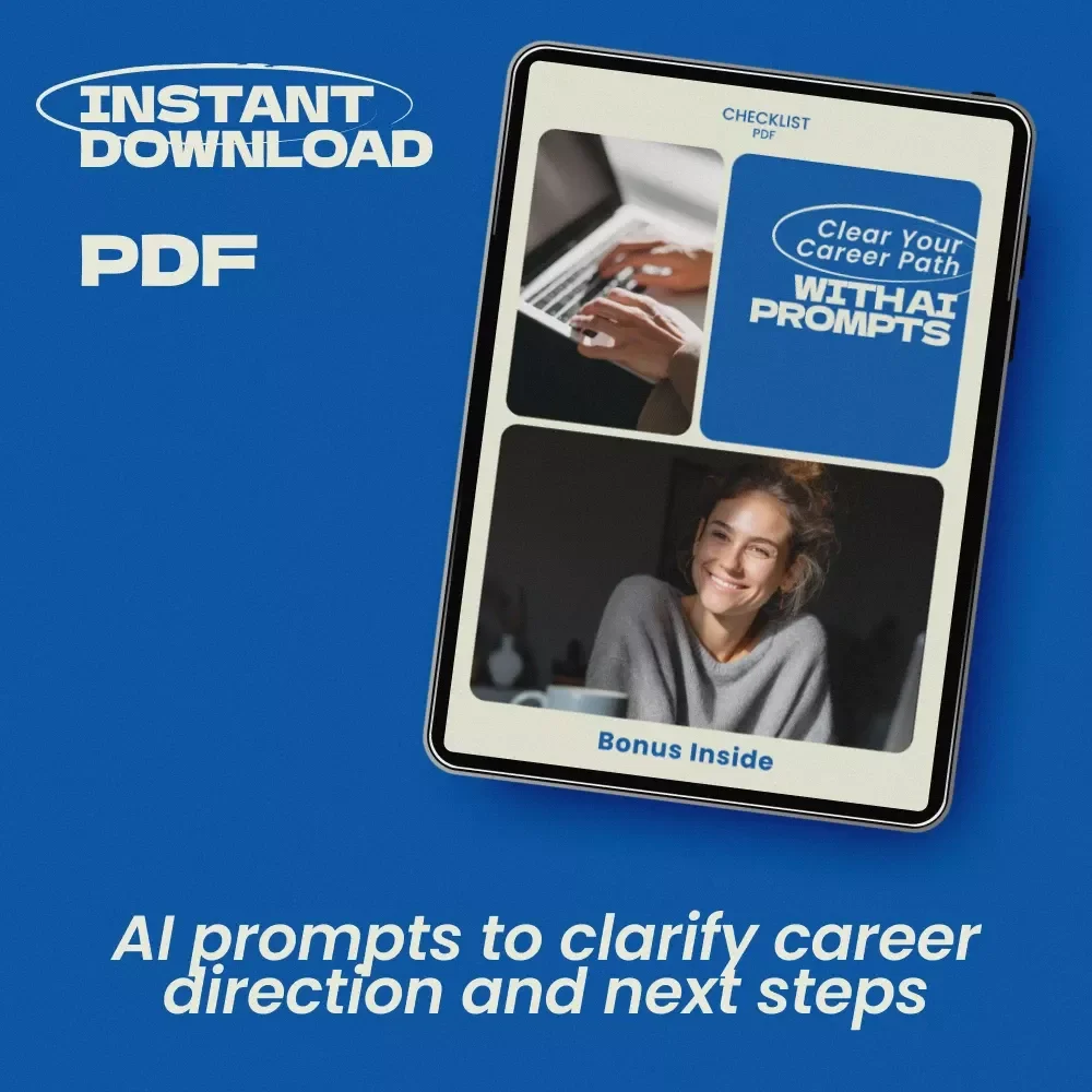 Clear Your Career Path With AI Prompts Checklist, ai prompts for career clarity, Career Change Guide, Professional Growth Planner, Digital Download