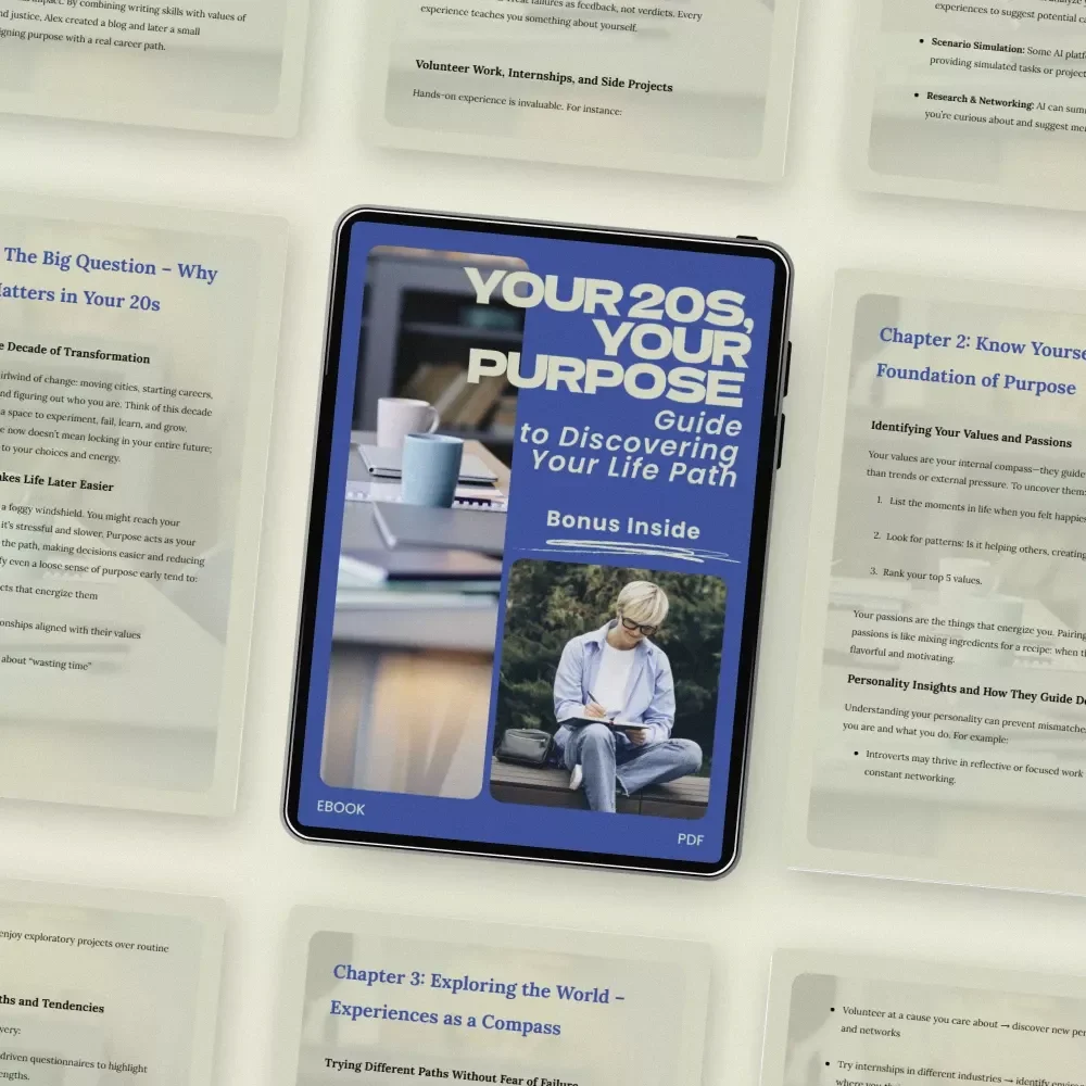 Your 20s, Your Purpose: Guide to Discovering Your Life Path | How to Find Your Life Purpose in Your 20s eBook, Self-Discovery Workbook, Life Direction Guide