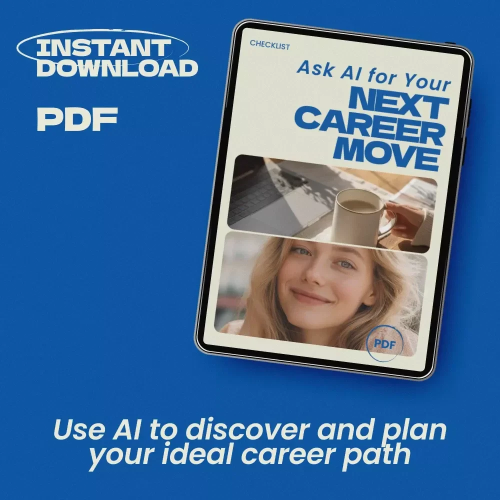 Ask AI for Your Next Career Move – AI Career Direction Checklist, ai career direction suggestions from chatgpt, Career Planning Digital Download, ChatGPT Career Guide