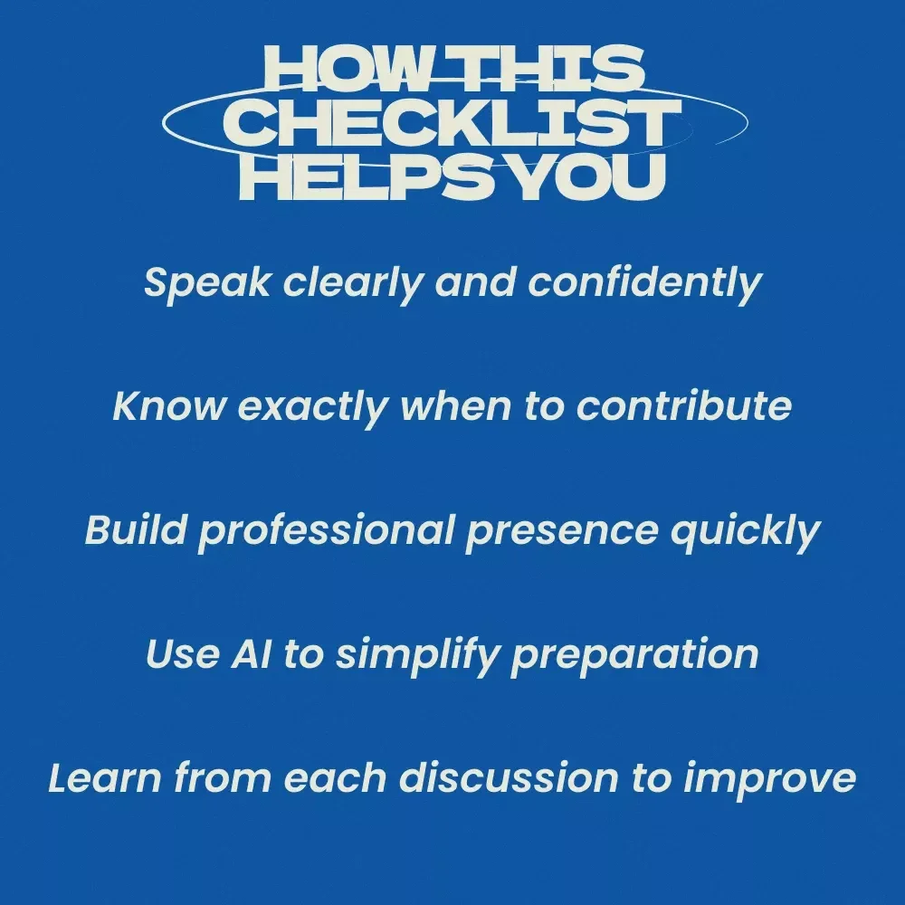 Contribute with Confidence – Own Every Team Discussion | How to Contribute to Team Discussions with Confidence Checklist