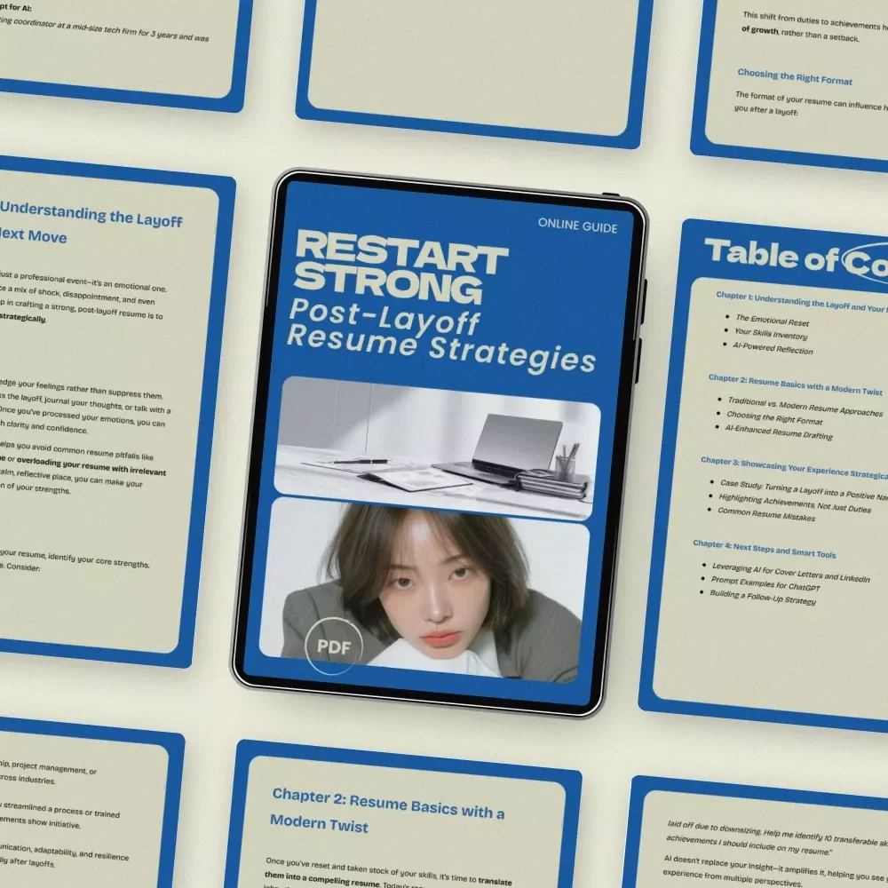 Restart Strong: Post-Layoff Resume Strategies – How to Write a Resume After Being Laid Off Guide, Career Recovery eBook, Job Search Checklist, ATS-Friendly Resume Tips