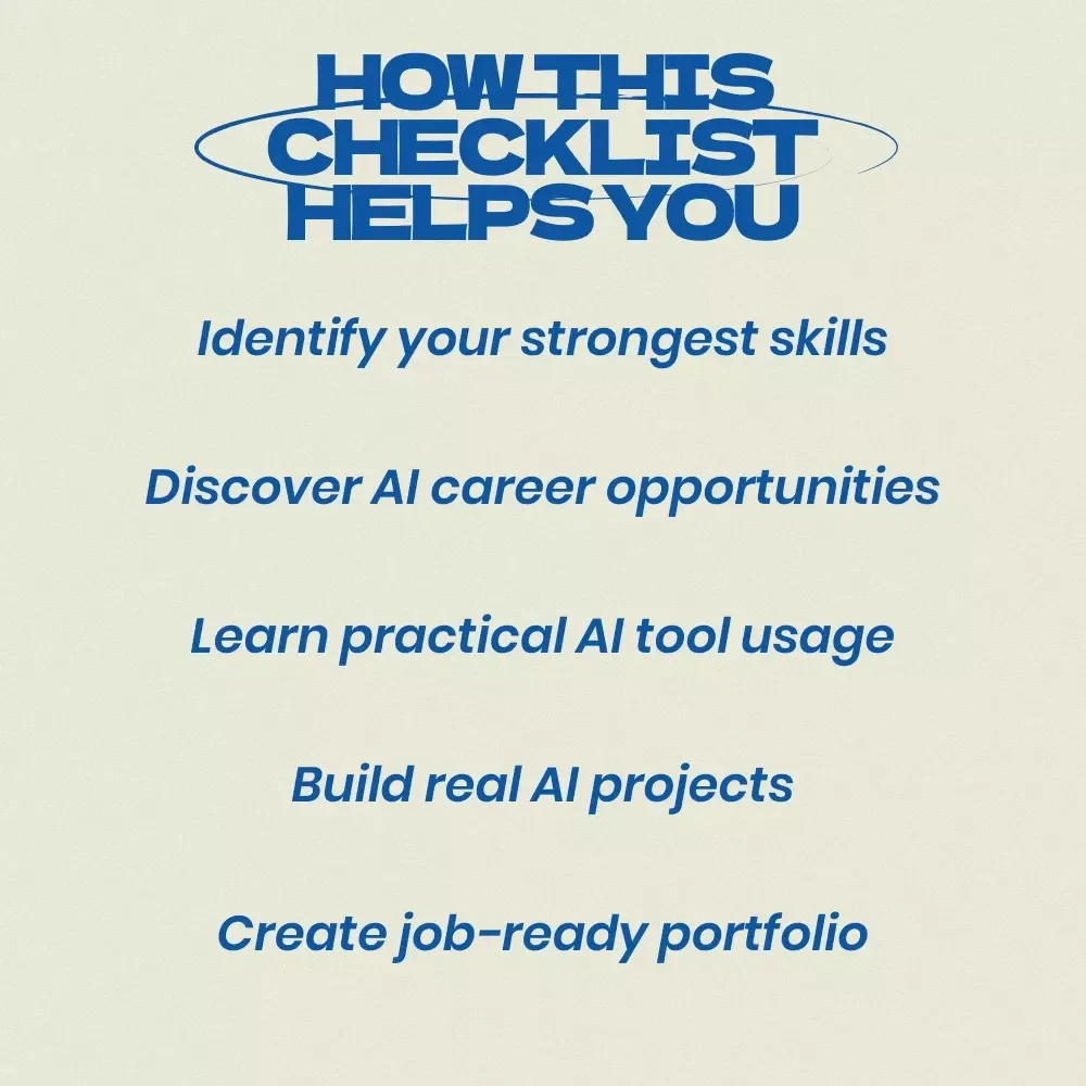 Turn Your Skills Into an AI Career Checklist – Discover ai career ideas based on your skills & Build a Future-Proof Path
