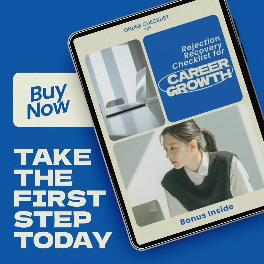 Rejection Recovery Checklist for Career Growth – How to Handle Not Getting an Internal Job, Career Resilience Guide, Workplace Growth Checklist, Professional Development Digital Download