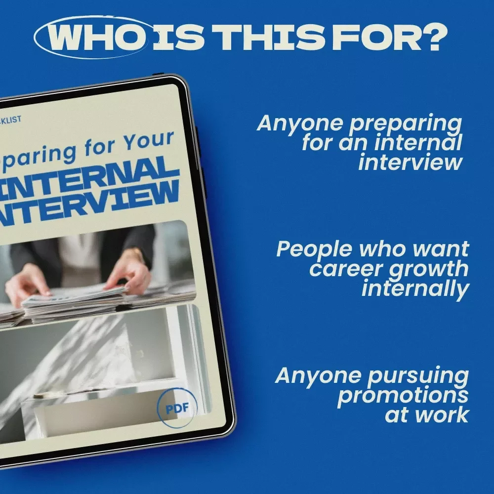 Preparing for Your Internal Interview – Professional Checklist Guide | How to Interview for an Internal Position | Career Growth Digital Download