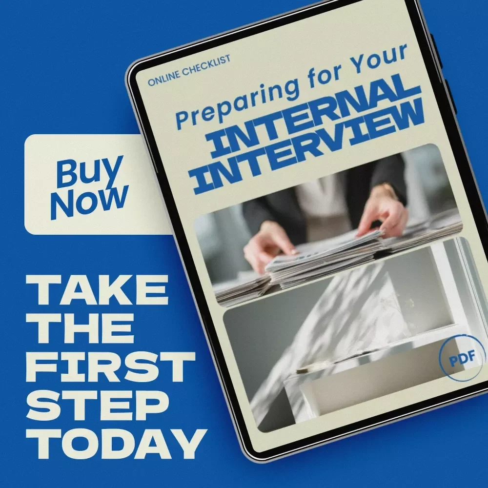 Preparing for Your Internal Interview – Professional Checklist Guide | How to Interview for an Internal Position | Career Growth Digital Download
