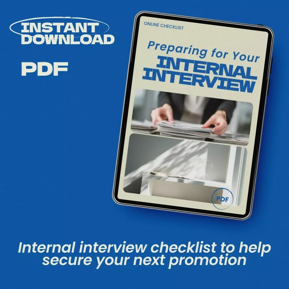 Preparing for Your Internal Interview – Professional Checklist Guide | How to Interview for an Internal Position | Career Growth Digital Download
