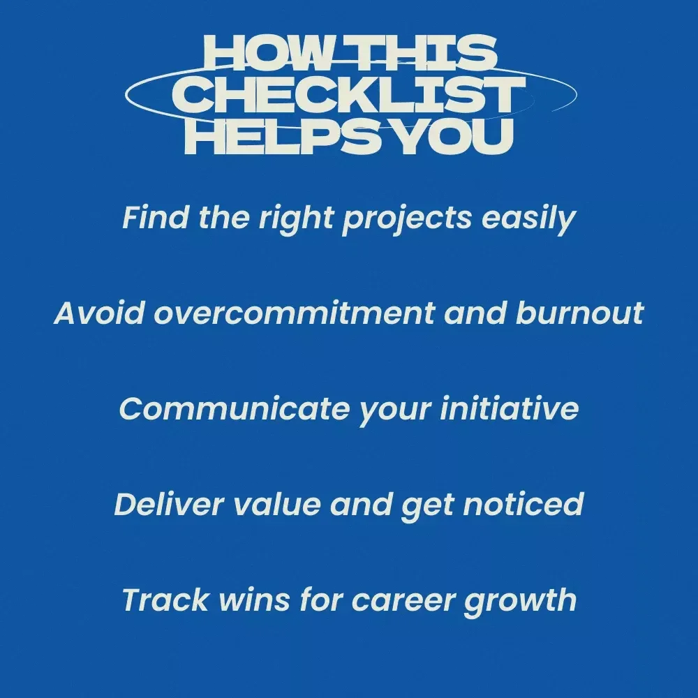 How to Volunteer for Projects at a New Job Checklist | Career Growth Guide, Workplace Confidence, Professional Development, New Job Success Toolkit