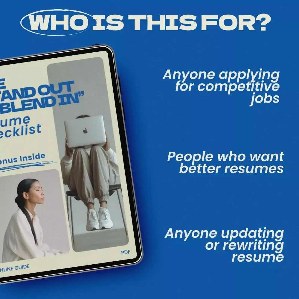 The “Stand Out or Blend In” Resume Checklist – Job Seeker Guide for How to Stand Out When Every Resume Looks the Same | ATS-Friendly Resume Improvement Checklist | Digital Download Career Tool