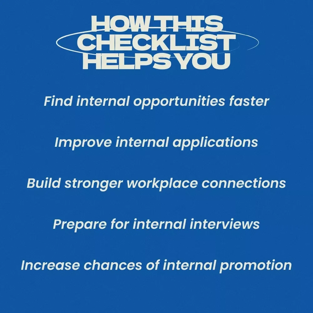 Your Internal Job Jumpstart – Checklist Guide for How to Apply for Internal Jobs | Career Growth Digital Download | Internal Promotion Strategy | Professional Development Planner