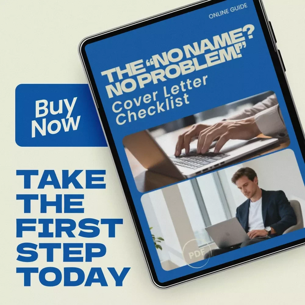 The “No Name? No Problem!” Cover Letter Checklist – How to Address a Cover Letter With No Name | Job Application Guide, Hiring Manager Greeting Tips, Career Resource Digital Download