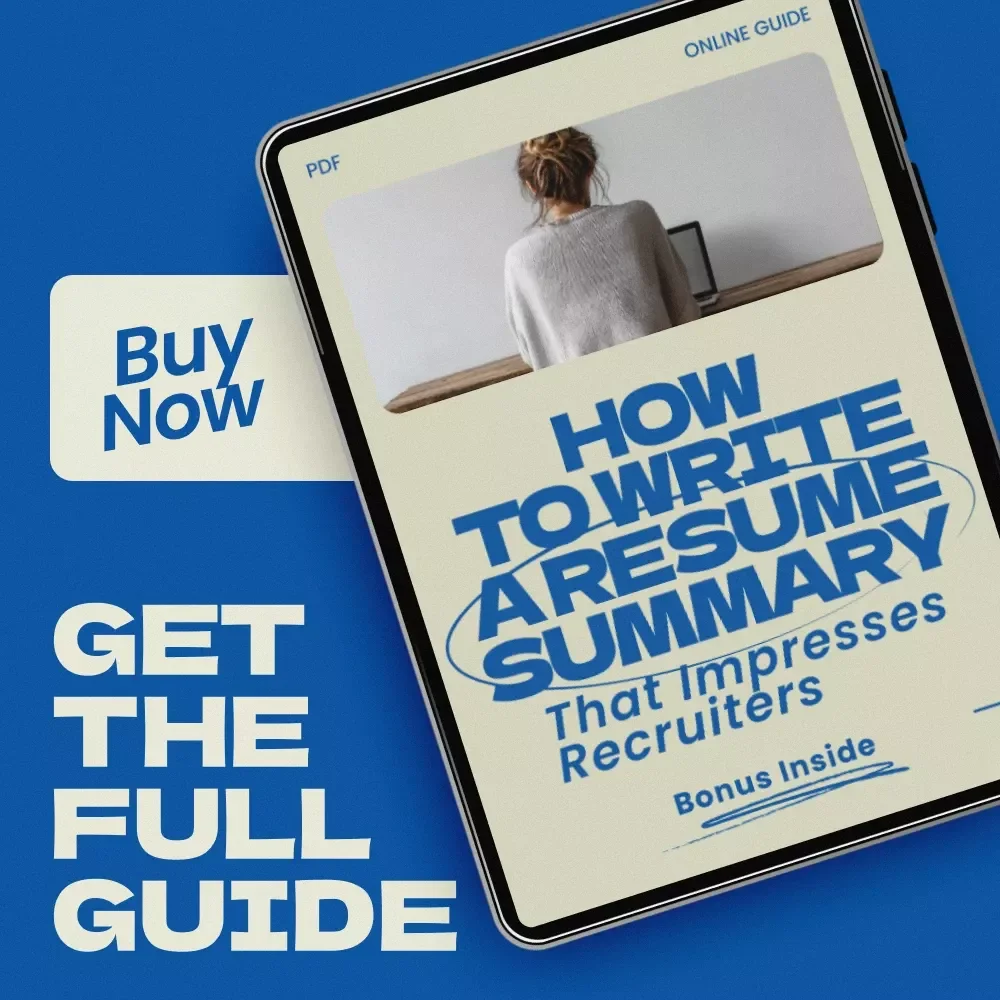 How to Write a Resume Summary That Impresses Recruiters – Complete Guide on how to write a resume summary statement | Resume Writing Guide, Job Search Toolkit, Career Development Digital Download