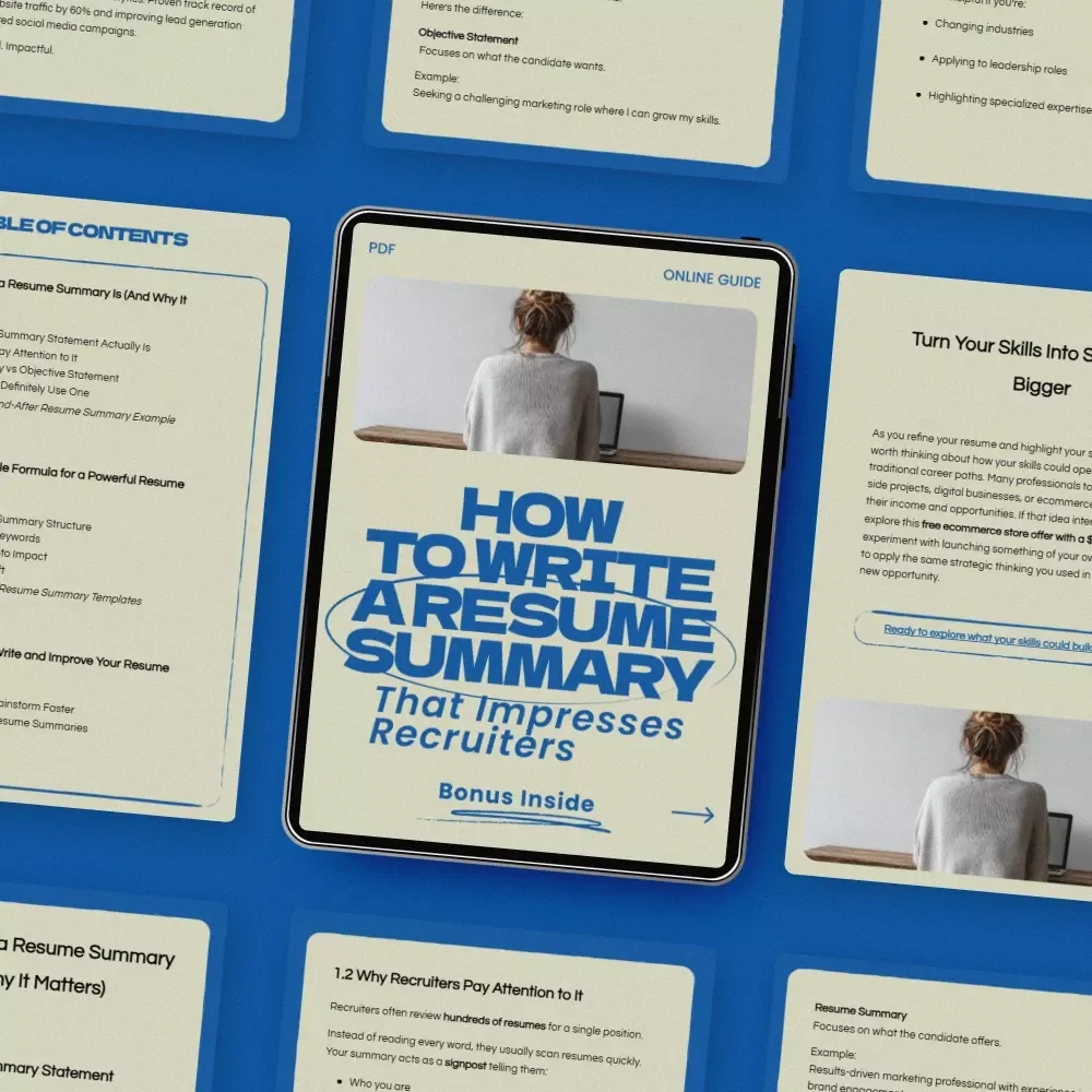 How to Write a Resume Summary That Impresses Recruiters – Complete Guide on how to write a resume summary statement | Resume Writing Guide, Job Search Toolkit, Career Development Digital Download