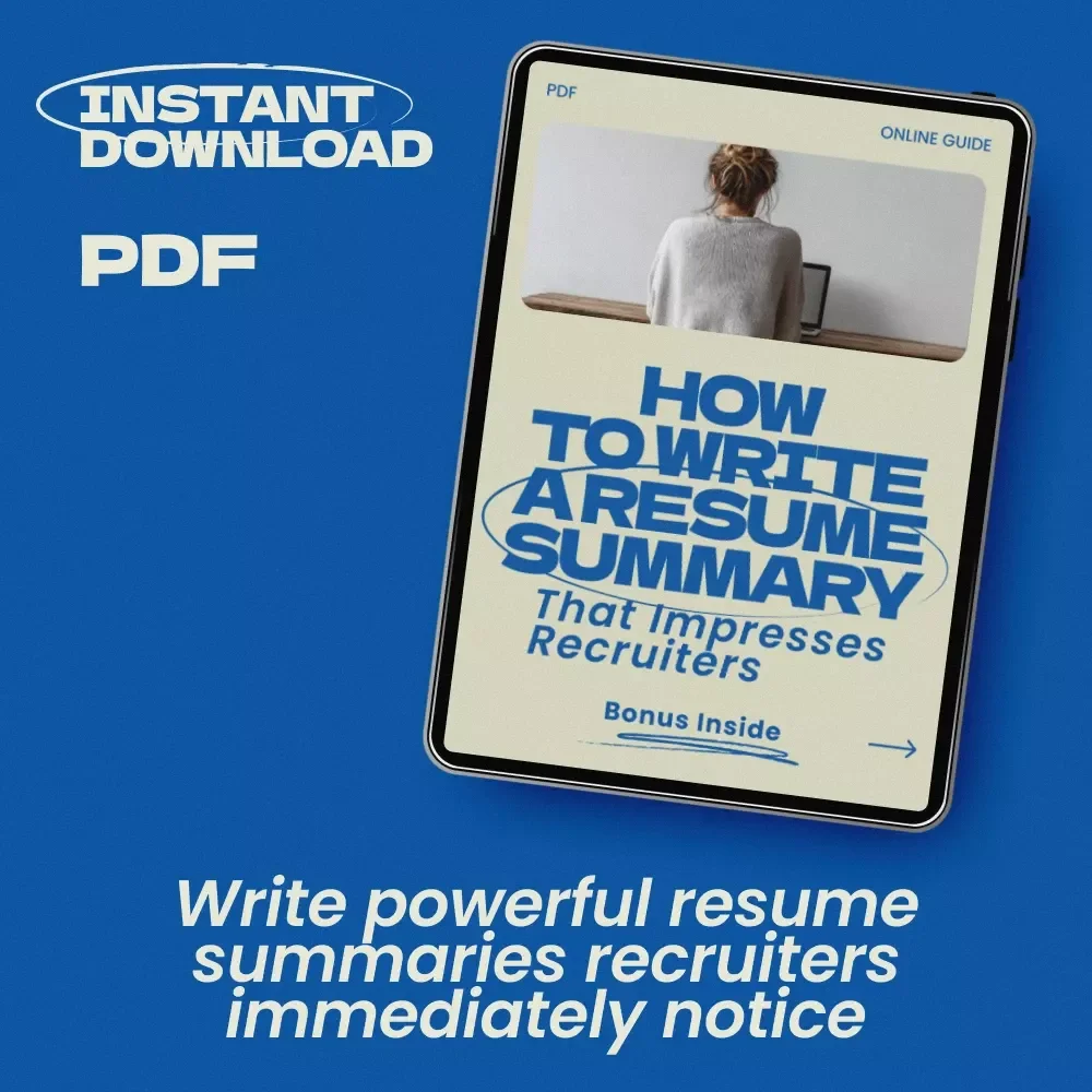 How to Write a Resume Summary That Impresses Recruiters – Complete Guide on how to write a resume summary statement | Resume Writing Guide, Job Search Toolkit, Career Development Digital Download