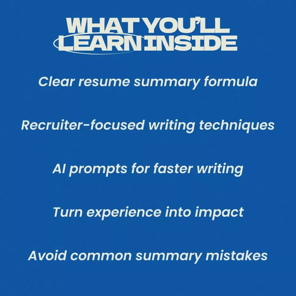 How to Write a Resume Summary That Impresses Recruiters – Complete Guide on how to write a resume summary statement | Resume Writing Guide, Job Search Toolkit, Career Development Digital Download