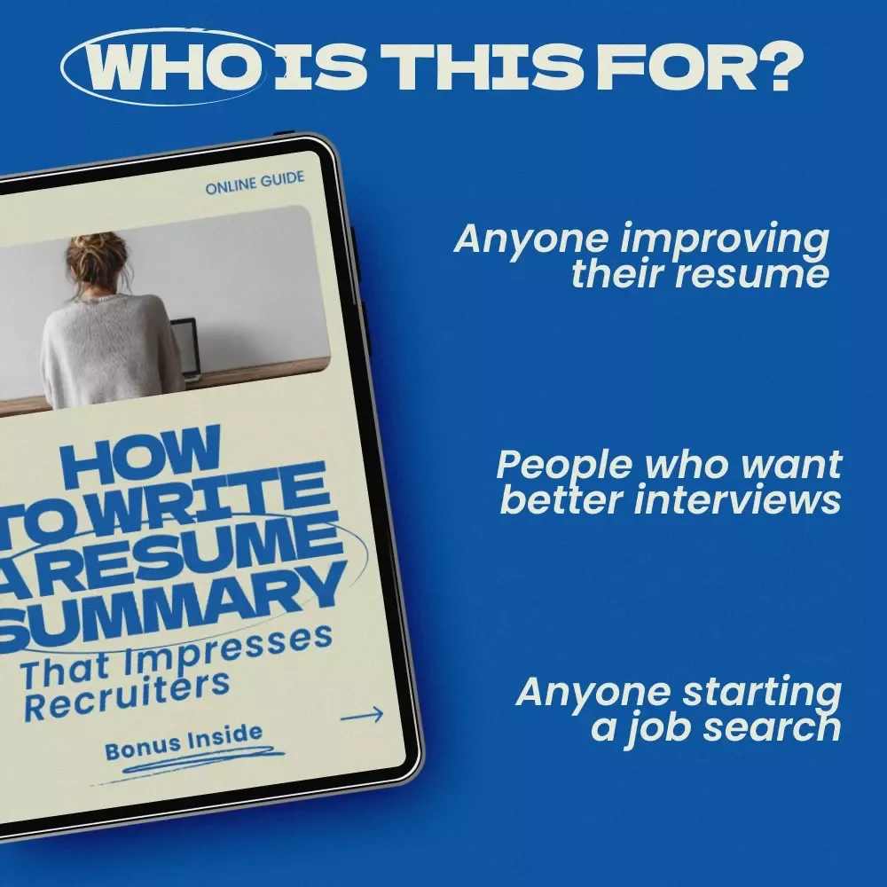 How to Write a Resume Summary That Impresses Recruiters – Complete Guide on how to write a resume summary statement | Resume Writing Guide, Job Search Toolkit, Career Development Digital Download