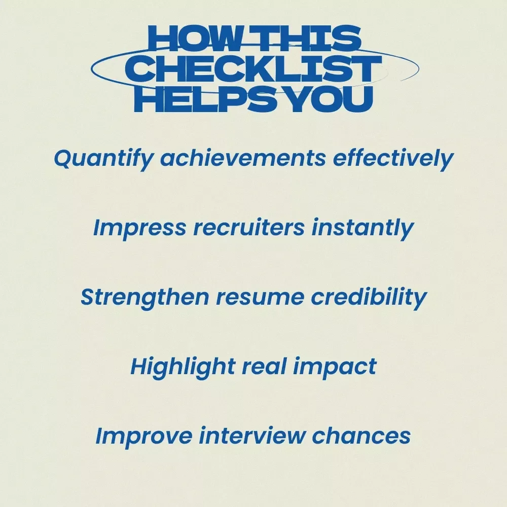 Using Numbers on Your Resume to Impress Recruiters – Resume Metrics Checklist, Job Application Guide, How to Use Numbers on Your Resume, Quantified Achievements Resume Tips