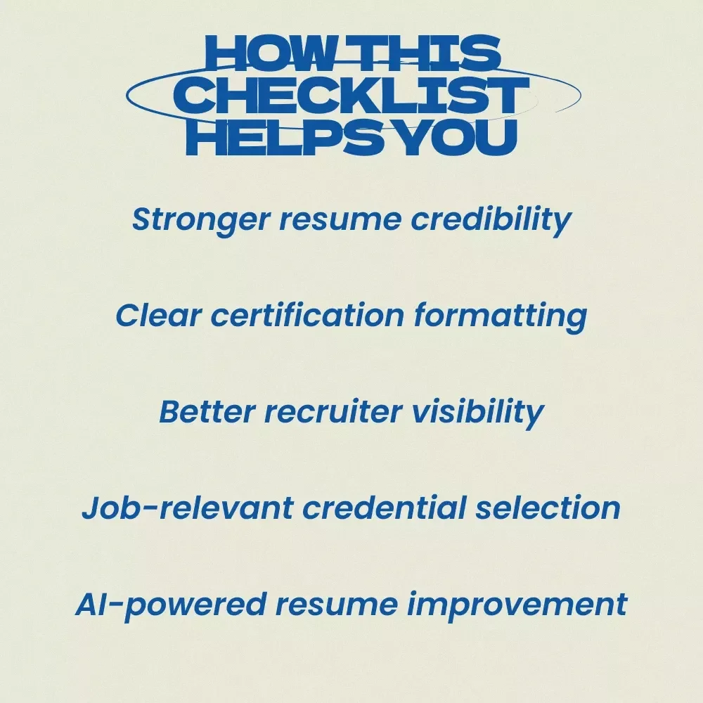 How to List Certifications on Your Resume – Resume Checklist Guide for Job Seekers | Professional Career Tool for How to List Certifications on a Resume