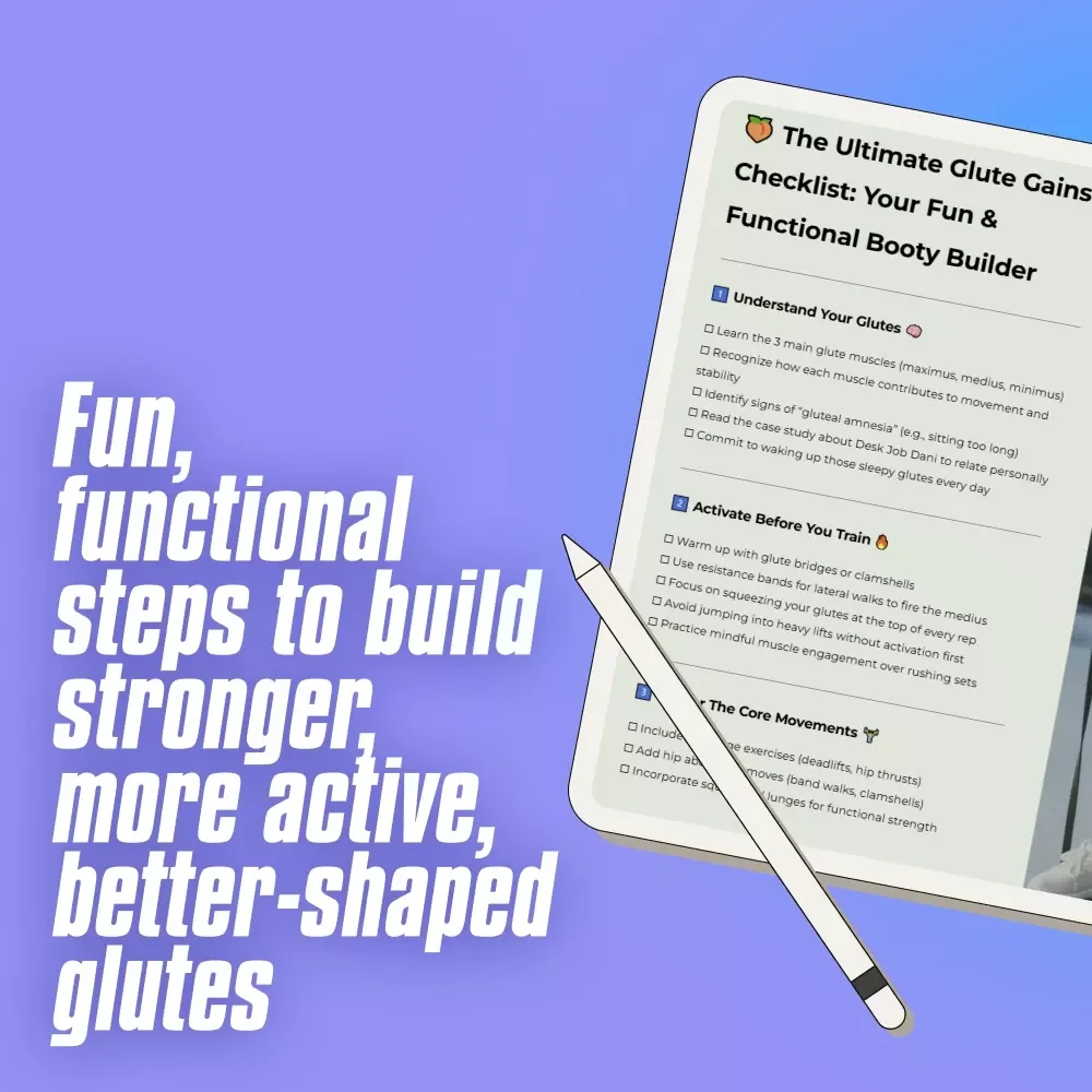 The Ultimate Glute Gains Checklist: Your Fun & Functional Booty Builder | Glute Workout Routine PDF, Digital Fitness Guide for Glute Training