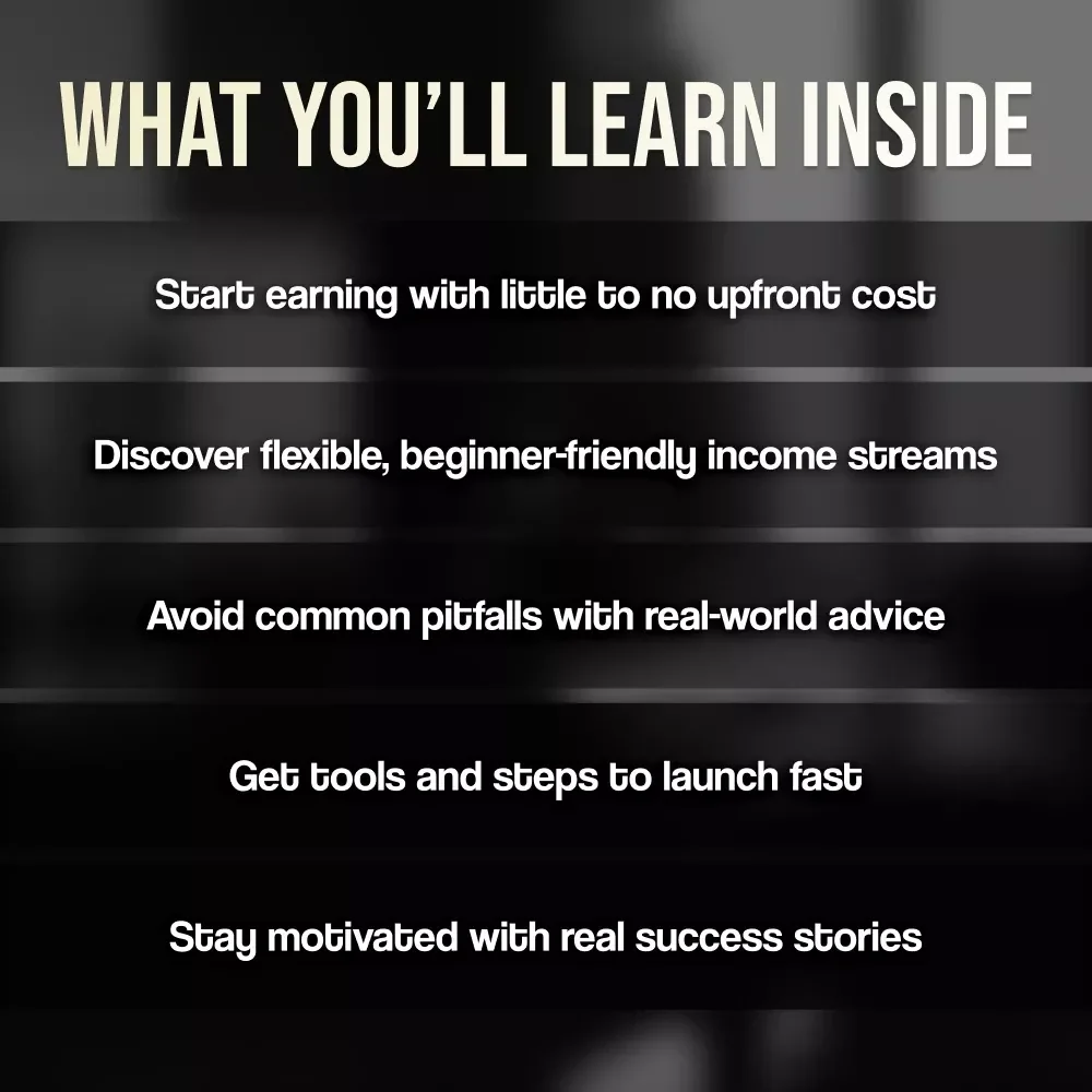 Kickstart Your Cashflow: 8 Easy Side Hustles Anyone Can Start Today – Beginner-Friendly Guide for Passive Income | 8 Beginner Friendly Side Hustles To Try | Instant Digital Download