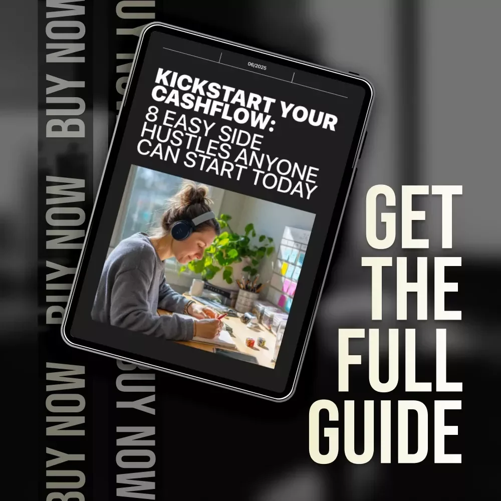 Kickstart Your Cashflow: 8 Easy Side Hustles Anyone Can Start Today – Beginner-Friendly Guide for Passive Income | 8 Beginner Friendly Side Hustles To Try | Instant Digital Download