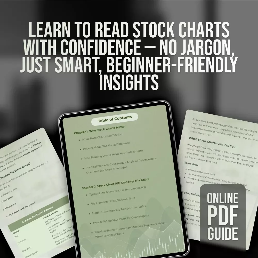 Chart Smarter, Not Harder: A Beginner’s Guide to Reading Stock Charts Like a Pro | How to Read Stock Charts Guide | Stock Chart Reading for Beginners | Digital Download