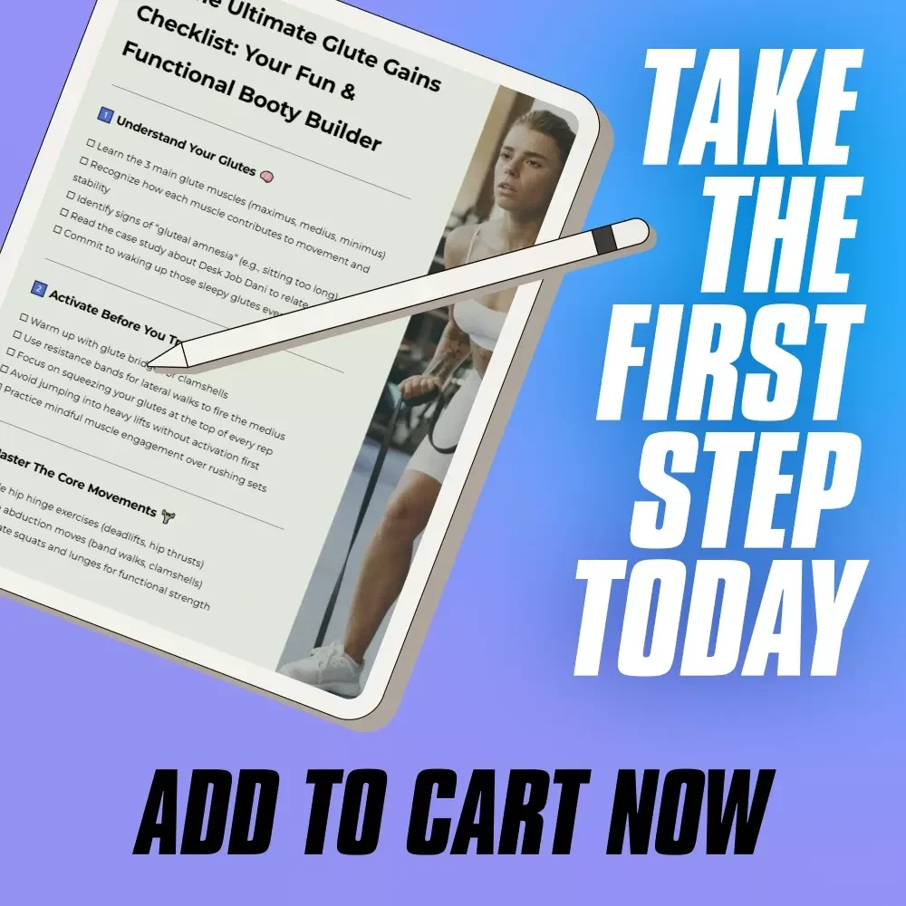 The Ultimate Glute Gains Checklist: Your Fun & Functional Booty Builder | Glute Workout Routine PDF, Digital Fitness Guide for Glute Training