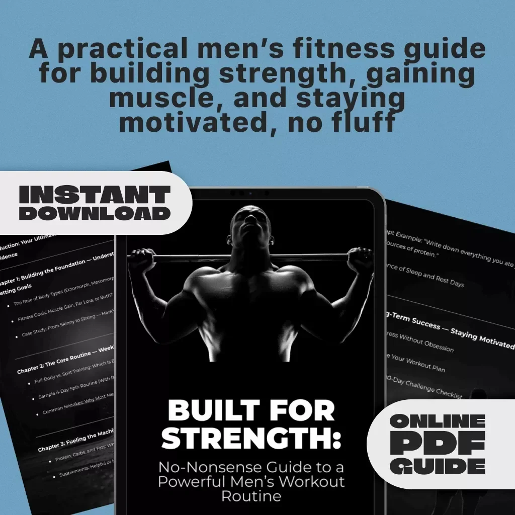 Built for Strength: No-Nonsense Guide to a Powerful Men’s Workout Routine | Digital Download | Workout Routine for Men | Strength Training Guide