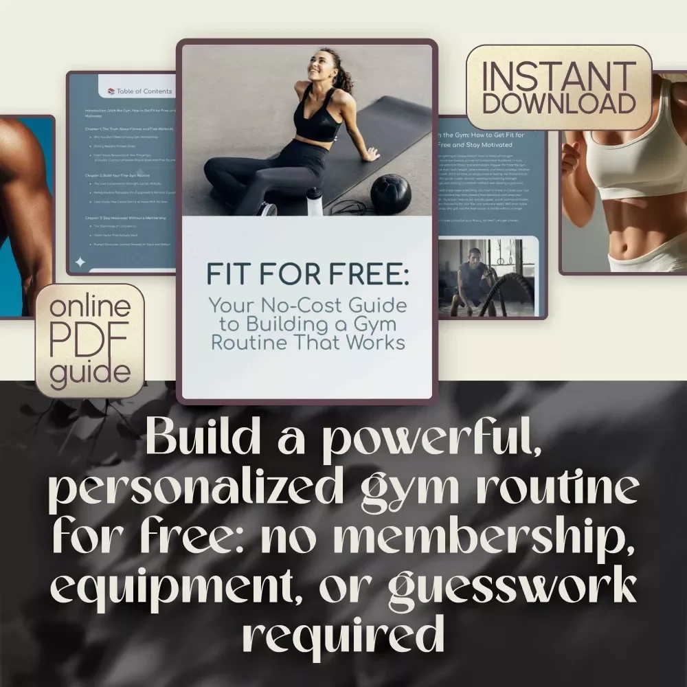 Fit for Free: Your No-Cost Guide to Building a Gym Routine That Works – Free Gym Routine Guide, Digital Download, eBook, Home Fitness Plan
